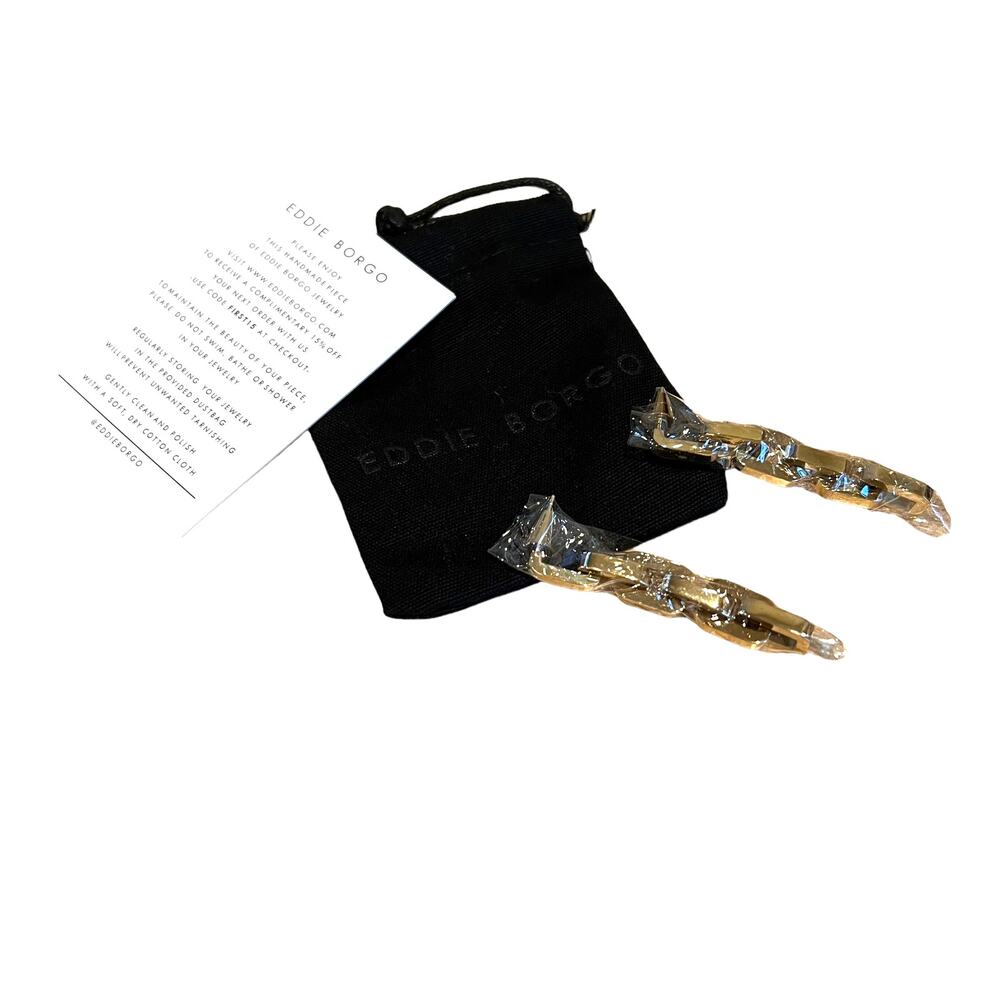 Eddie Borgo Supra Link Drop Earrings in Gold NWT - Picture 4 of 6